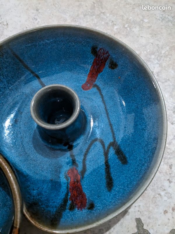 Coupelle apéritive bleue en grès émaillé Thierry Perraud (image 2)