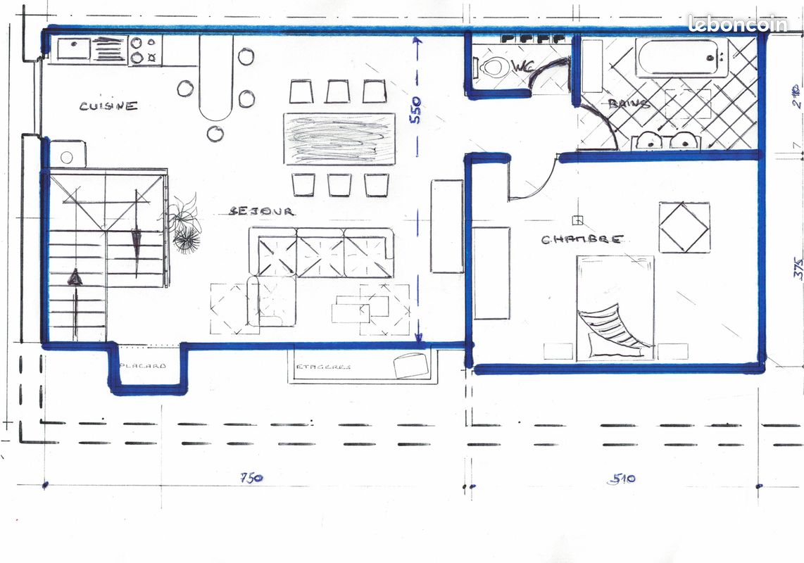 Appartement 2 pièces 65 m² · à Stiring-Wendel · 65 m² · 550 €/mois