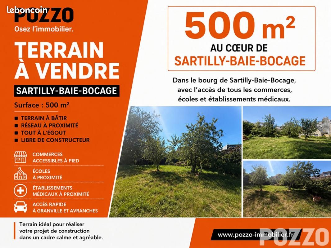 Terrain 500 m² Sartilly Baie Bocage · à Sartilly-Baie-Bocage · 80 000 €
