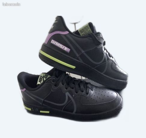 Black Violet Air Force One React Noir Nike Air Force React Noir