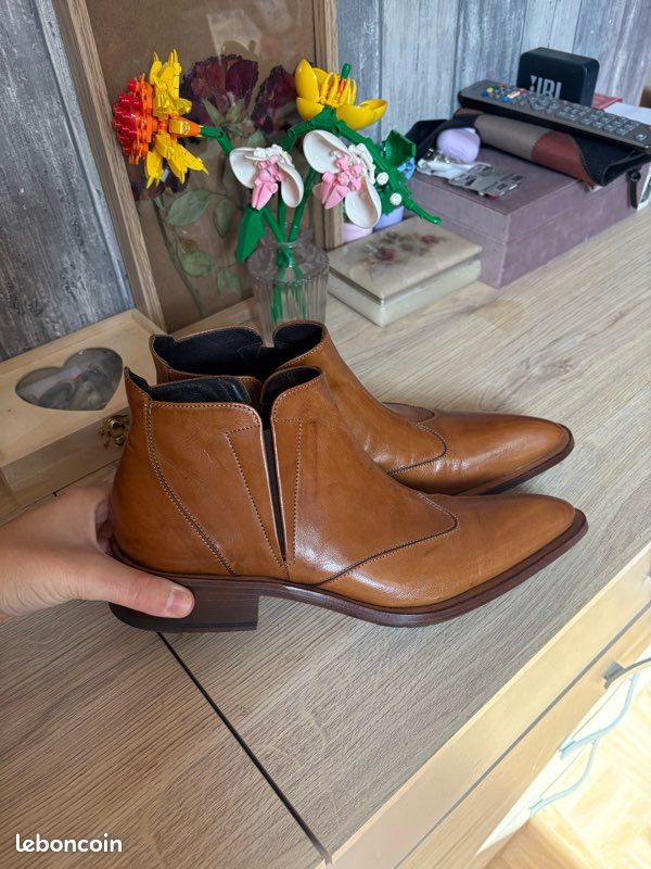 Bottine cuir marron homme 39 made in intaly fabi (image 2)