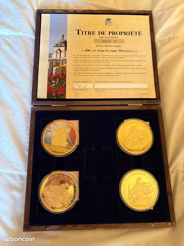 Pièce Commémorative 100 Ans 14-18 – Plaquée Argent – Cadeau Souvenir Collectionneur – Mémoire Guerre Mondiale