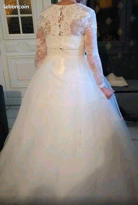 Robe de cérémonie / mariage blanche – Taille L – Très bon état (image 2)