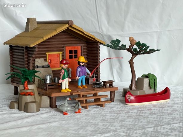 Playmobil 3826 Cabane Du Pêcheur - Vintage - Complet Animaux Et Bateaux