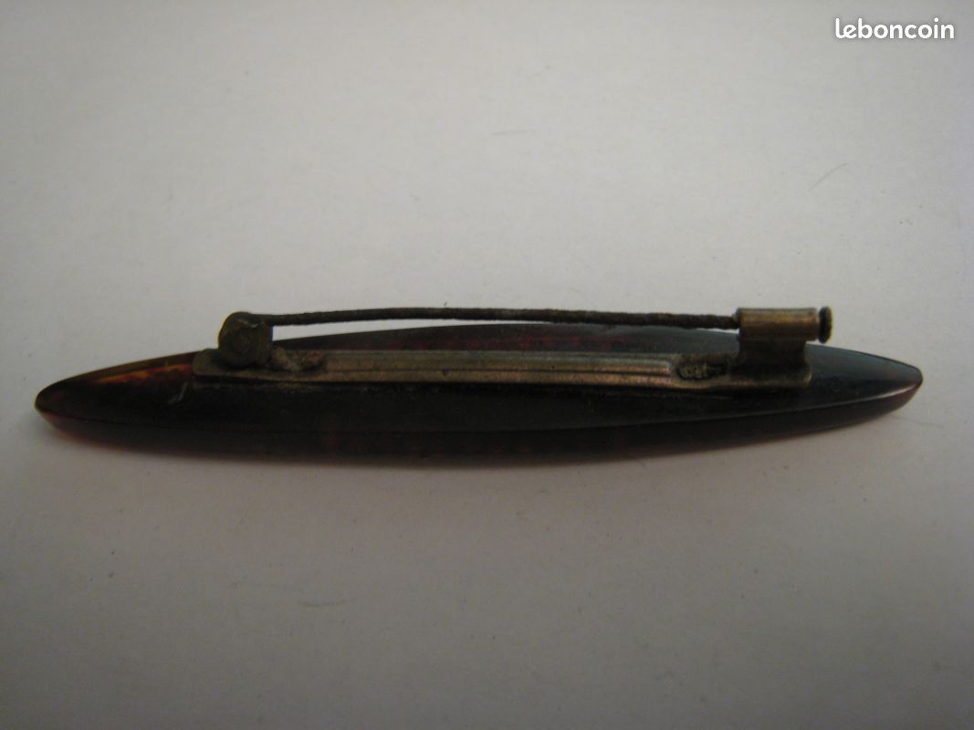 Barrette à Cheveux Vintage En Bakélite Art Déco Noire - Accessoire Ancien Parfait état