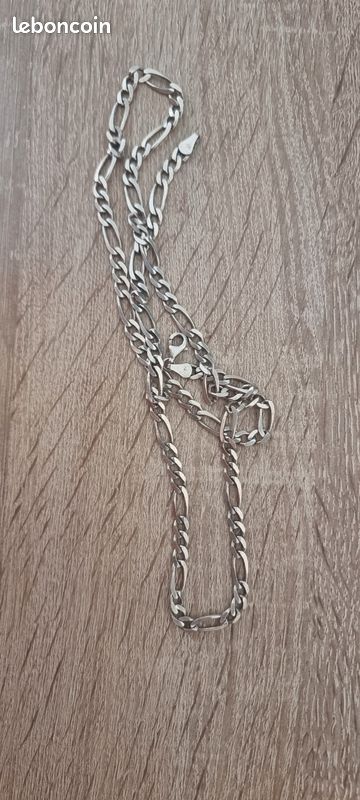 Collier Homme Ou Femme En Argent 925 – Maille Figaro, Chaîne Argentée, Style Classique