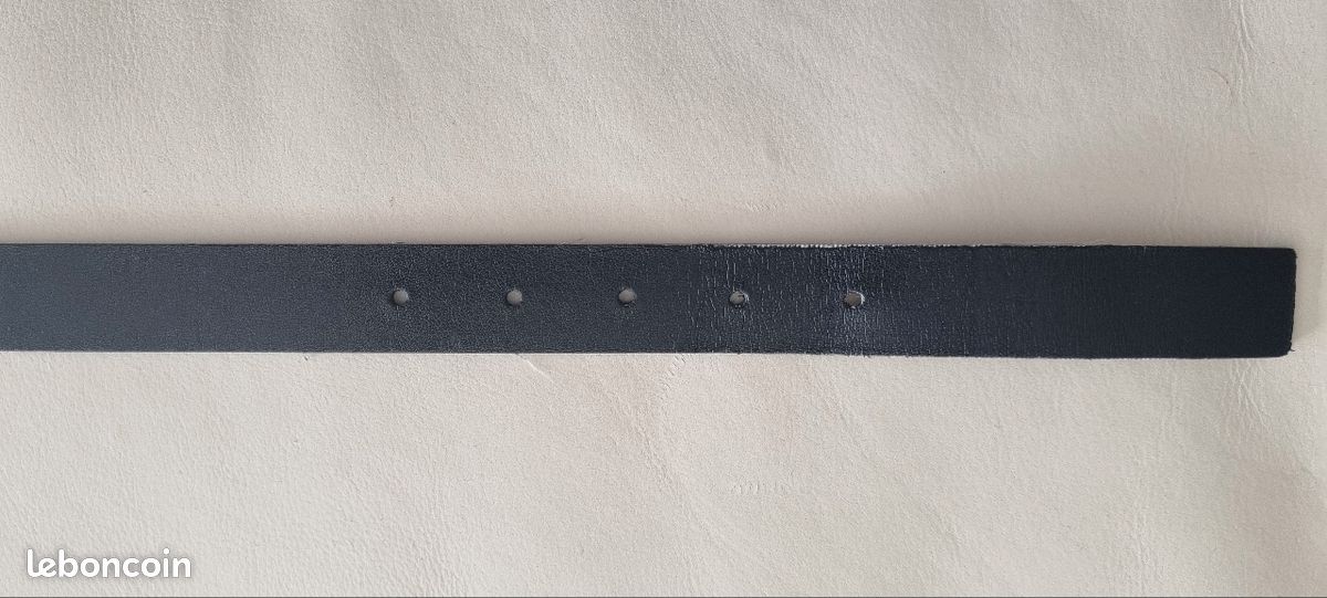 Ceinture en cuir noir (possibilite réversible doré) (image 2)
