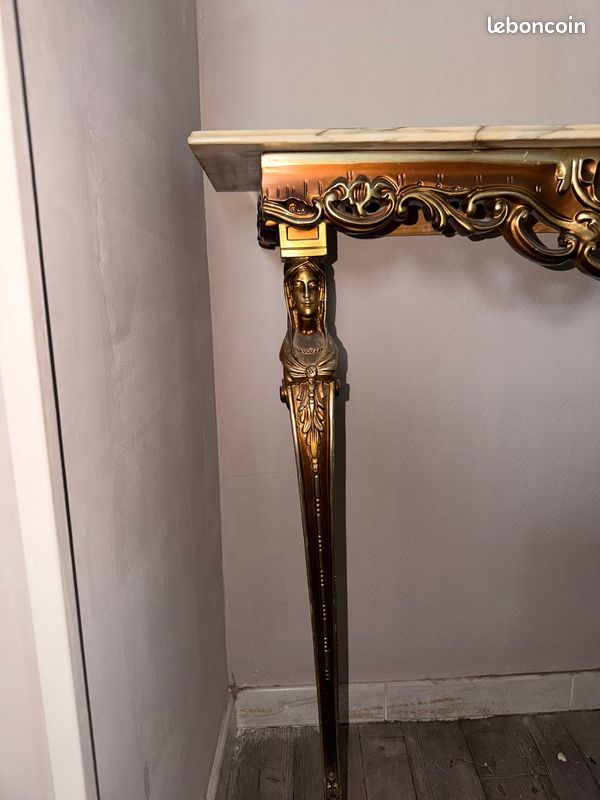 Ensemble Console en Marbre et Miroir assorti – Style Louis XV / Rococo (image 7)