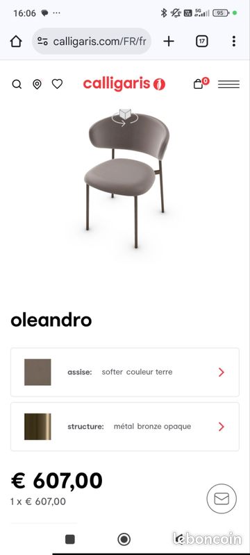Chaise de bureau design oleandro calligaris (image 4)