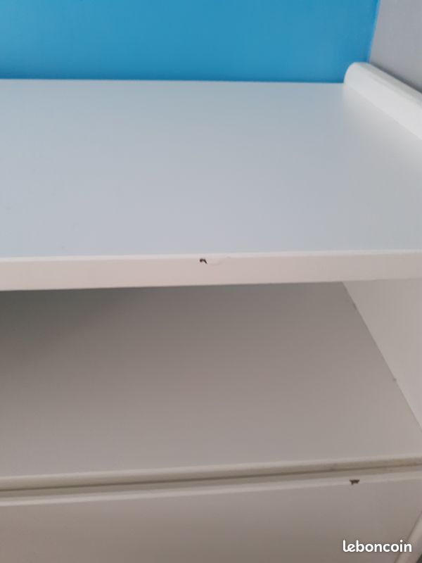Lit enfant 90*190 blanc en bois avec table chevet (image 9)