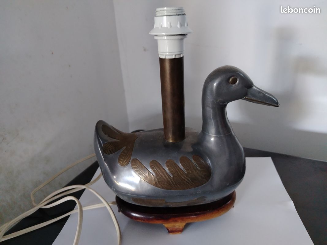 Lampe de table canard étain (image 5)