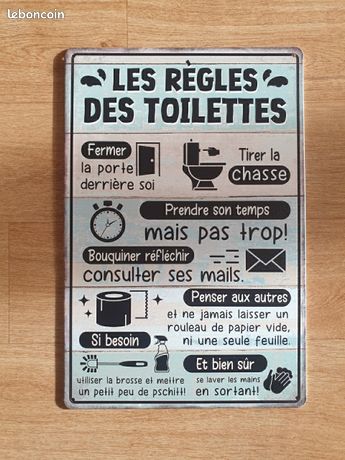 Plaque émaillée Humoristique – Quand Mon Verre Est Plein... – Déco Métal