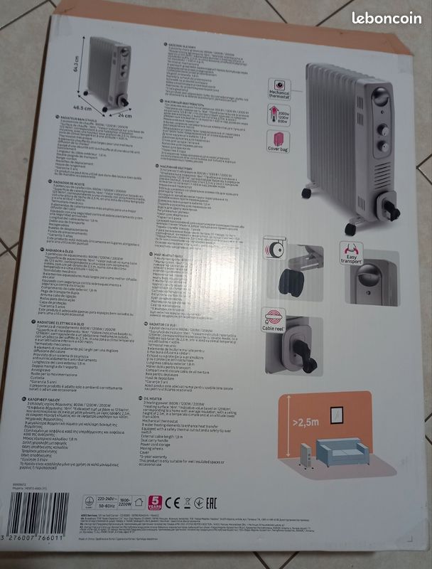 Radiateur électrique à bain d'huile roulant (image 4)