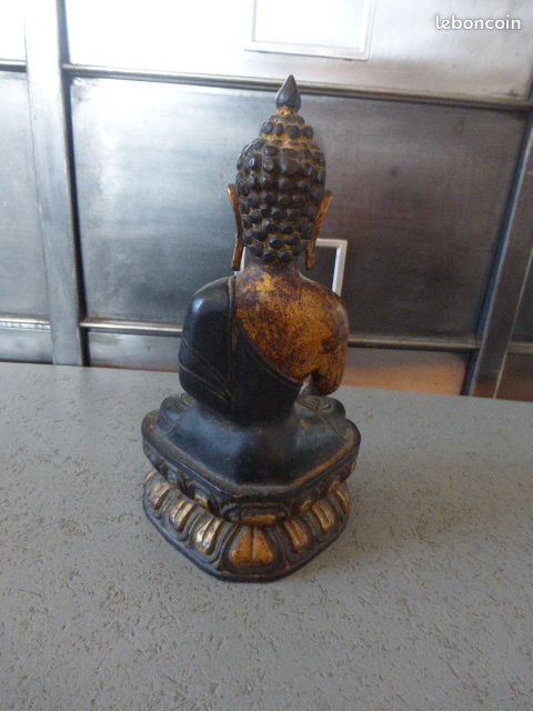 🌟 statuette de bouddha en bois sculpté du népal – pièce unique 🌟 (image 3)