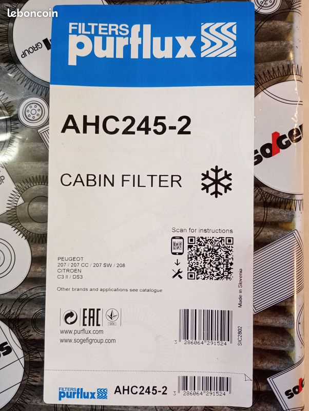 Filtro Abitacolo PURFLUX TCEC486, Compatibile Con Peugeot, Citroën, Bosch E Altri Marchi, Ricambio Auto - 5