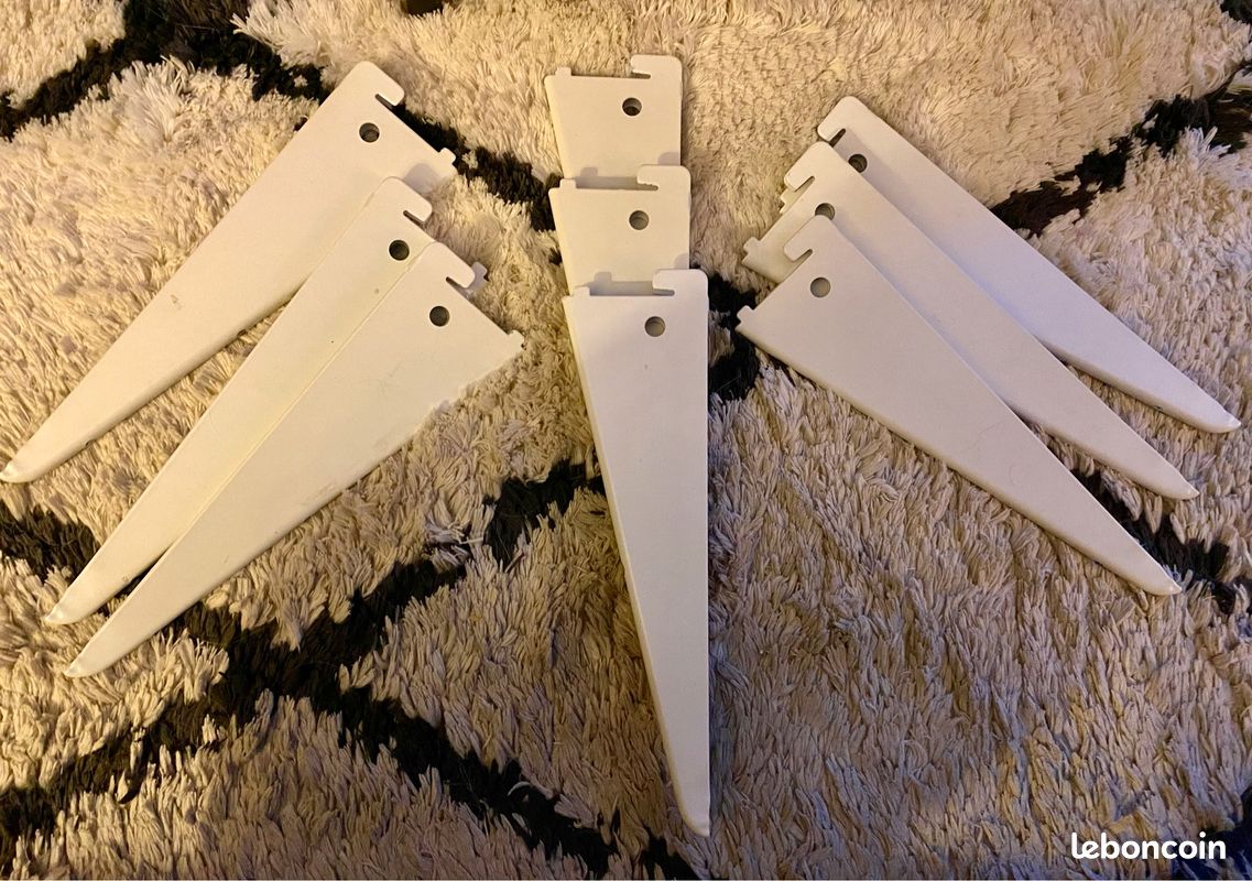 Lot de 9 consoles doubles acier verni, P.22 cm entraxe 50 mm (image 1)