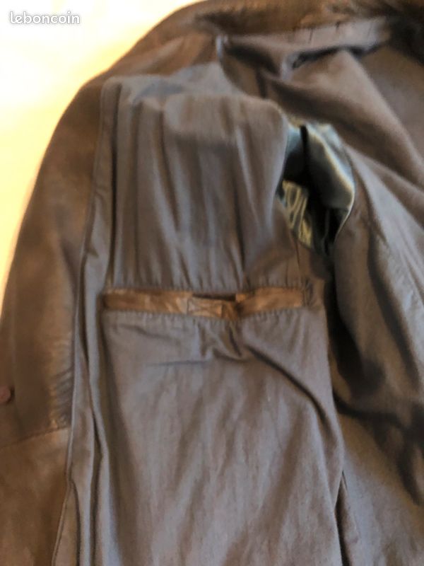 Veste cuir marron homme en tbe (image 8)