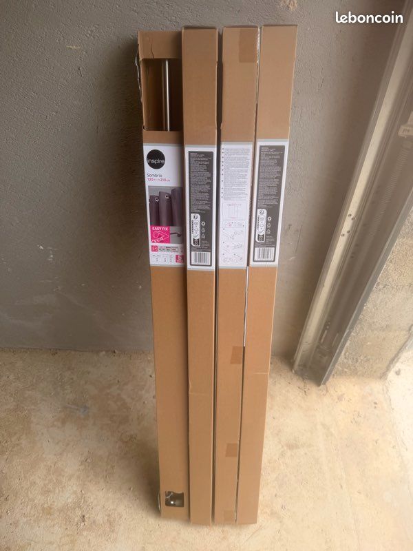 Lot de 4 Tringles à Rideaux Extensibles Inspire Sombrio 120-210cm – NEUF (image 1)
