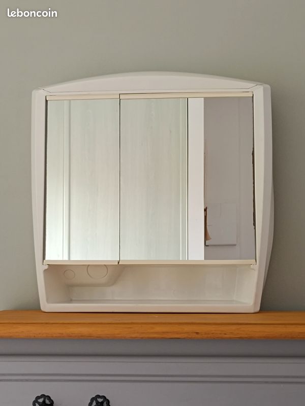 Kleankin Armoire Murale Miroir De Salle De Bain Placard De Rangement 2 Portes 55 X 17 X 55 Cm Naturel Gris Fonce~1inr1fvp8mo00