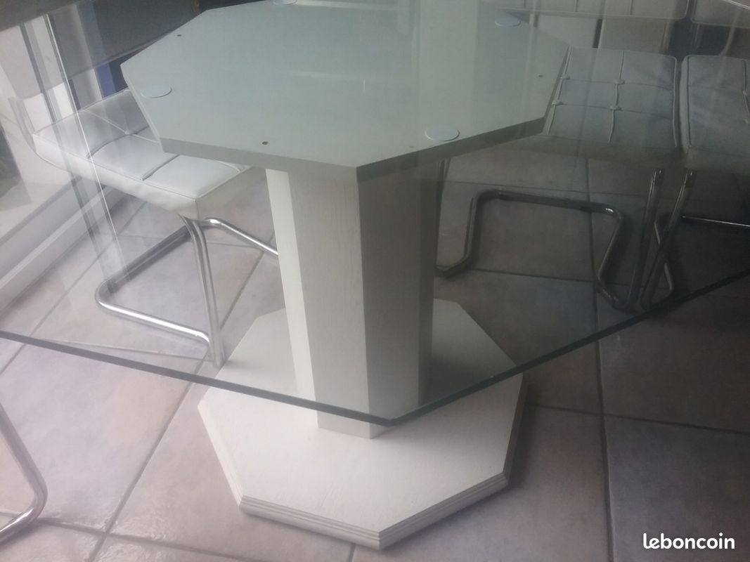 Vend table plateau en verre octogonale (image 3)