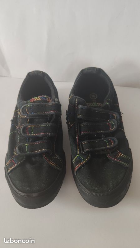 Converse All Star noires multicolores T34 basses avec scratch (image 3)