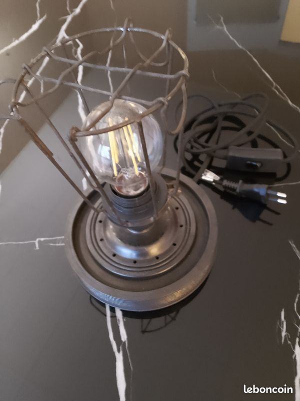 Lampe Hachoir Ancien Détourné - Création Artisanale Unique - Métal - Ampoule E27
