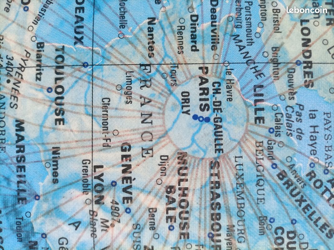Planisphère mural Air France signé M.MOREL (image 7)