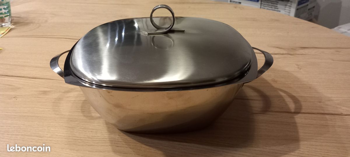 226⚜️ Ancienne Soupière Jean Couzon Made In France en Inox 18