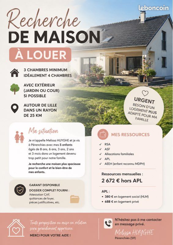 Maison 4 pièces 90 m² · à Pérenchies · 90 m² · 950 €/mois