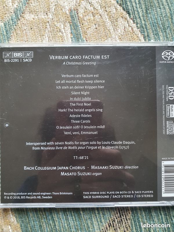 CD Verbum Caro Factum Est" interprété par le Bach Collegium Japan Chorus (image 2)