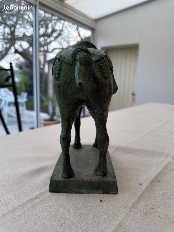DÉTAILLÉ FERME CHEVAL Avec / Selle Bronze Sculpture Art Déco Figurine