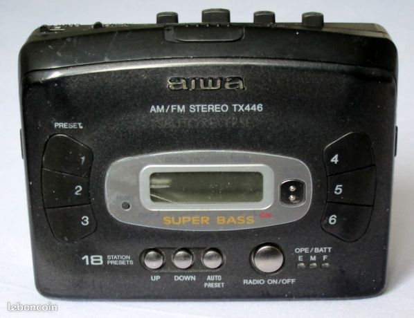 Baladeur AIWA TX356 Walkman Radio Cassette FM/AM - Testé Fonctionnel (Occasion)