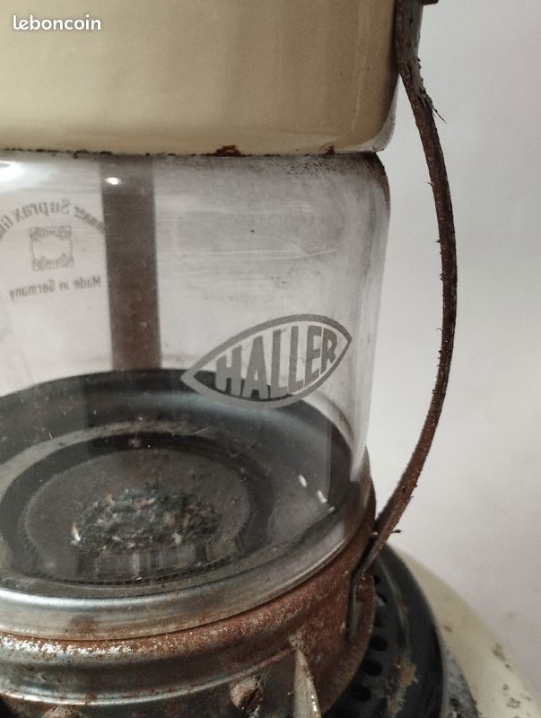 Poêle à Kérosène Vintage Haller - 4 Mèches, Four Intégré - Émaillé Gris - Fabriqué Aux Pays-Bas