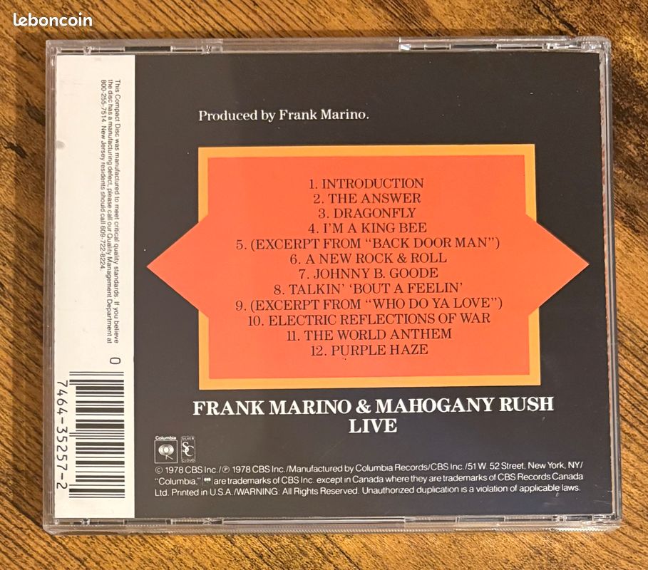 Frank Marino - Mahogany Rush Live - CD (image 3)