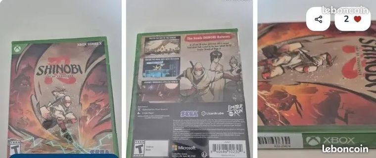 Jeu Sega Game Gear Shinobi - Cartouche Seule En Très Bon état - Testé Fonctionnel