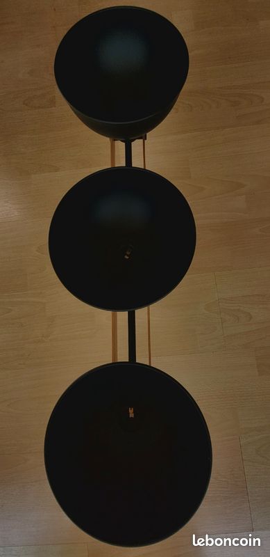 Plafonnier industriel bois et métal (image 3)
