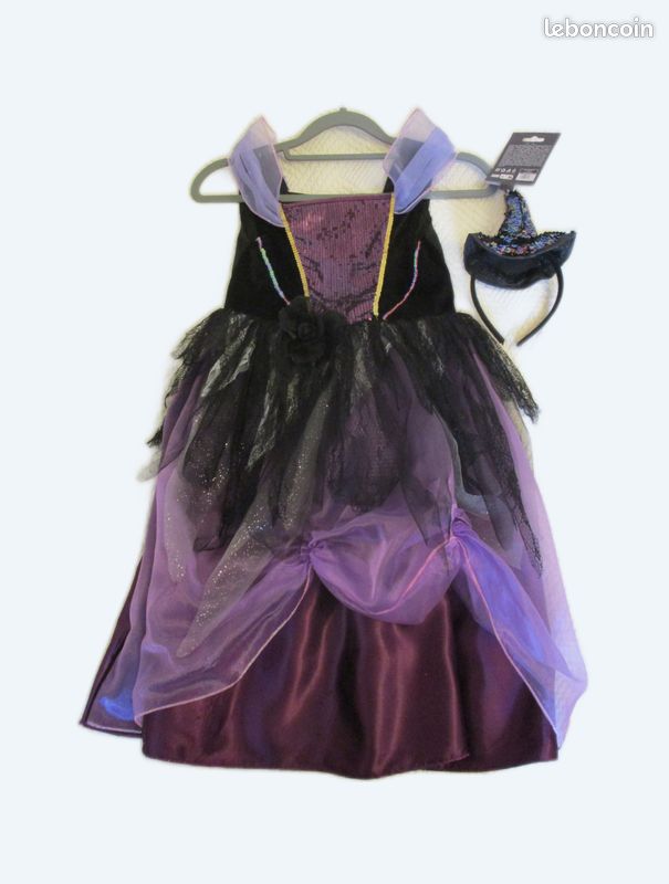 Adorable déguisement d'Halloween de sorcière taille 7/8 ans de marque anglaise TU (image 1)
