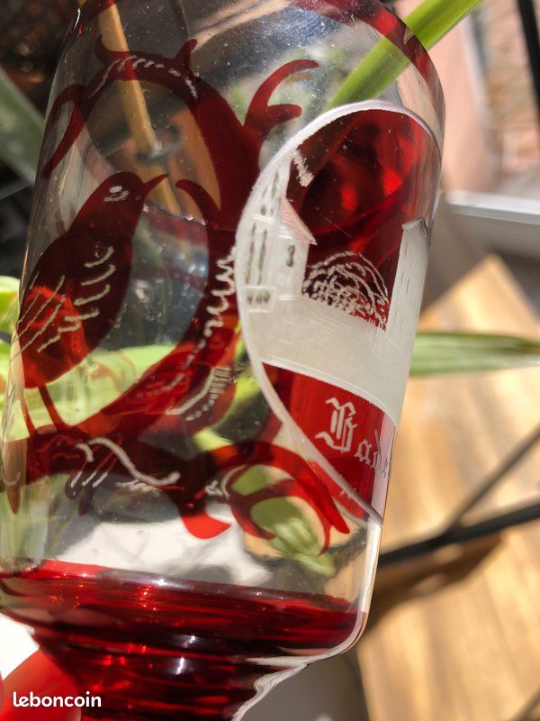 🦋beau verre ancien cristal de bohème 🦋 (image 7)