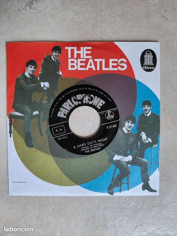 Beatles Lot 7 vinyle 45t vintage années 60 et 70 Pressage France, UK, Belgique etc.. Bon état· (image 12)