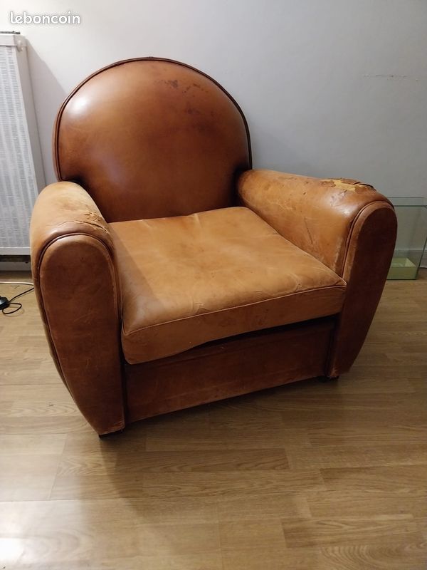 Fauteuil club basane (image 3)