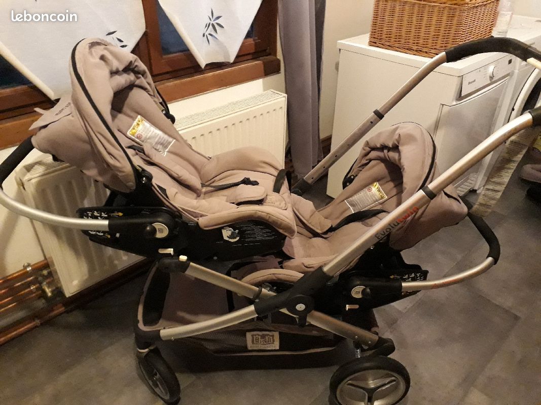 Poussette double evolutwin jumeaux ou enfants rapprochés red castle (image 1)