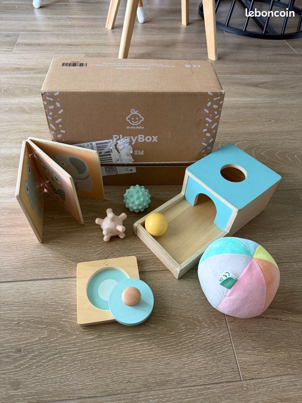 Playbox 7-8 mois Oh my baby - box de jeu éducatif bébé en bois (image 1)
