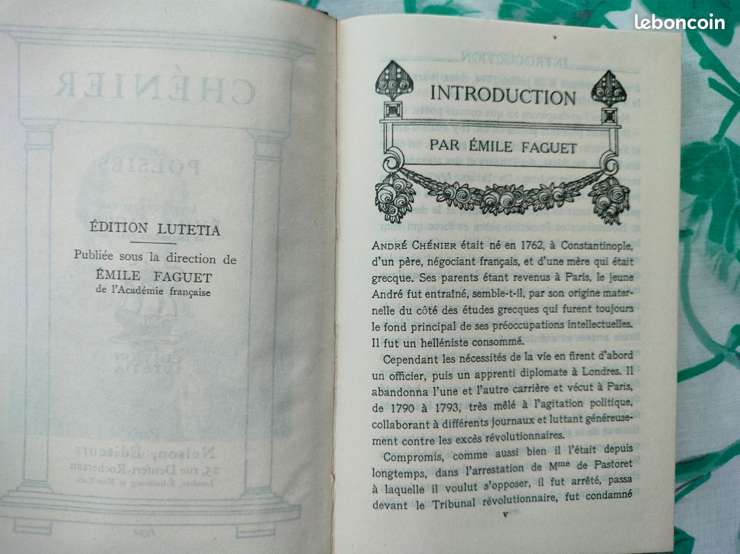 André Chénier Poésies Éditions Nelson Lutetia 1932 (image 6)