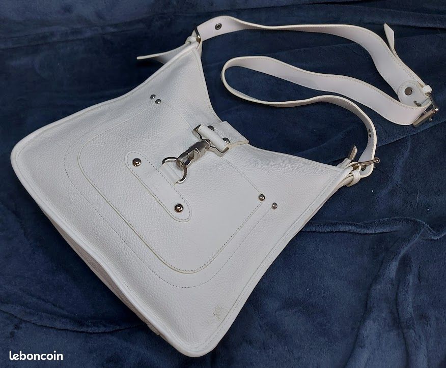 Sac à Main Vintage Lancaster Bandoulière En Toile Et Cuir Noir Authentique - Occasion