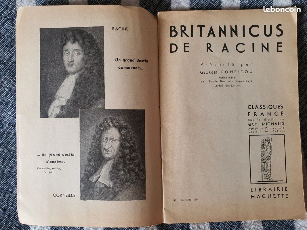 Britannicus de Racine. Classique france librairie hachette. 1944 (image 3)