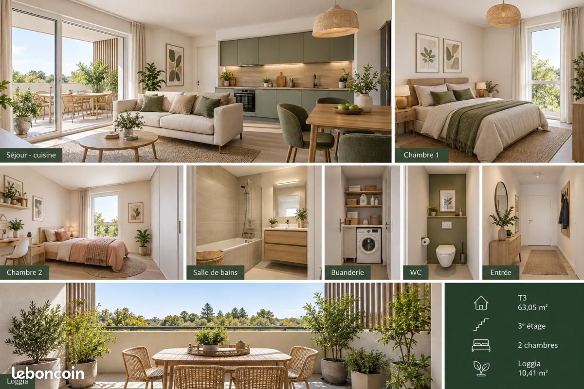Appartement 3 pièces 63 m² · à Villenave-d'Ornon · 63 m² · 248 200 €