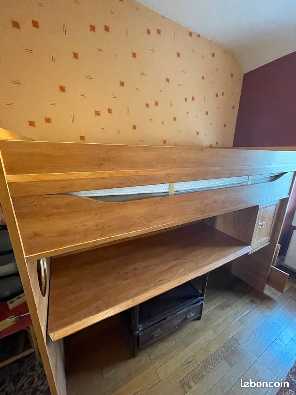 Lit (1p)en hauteur et bureau GAUTIER (image 2)