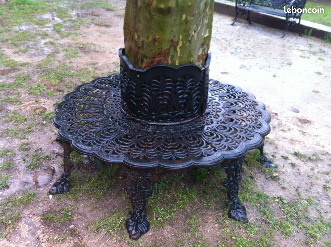 Banc fonte contour d'arbre (image 1)