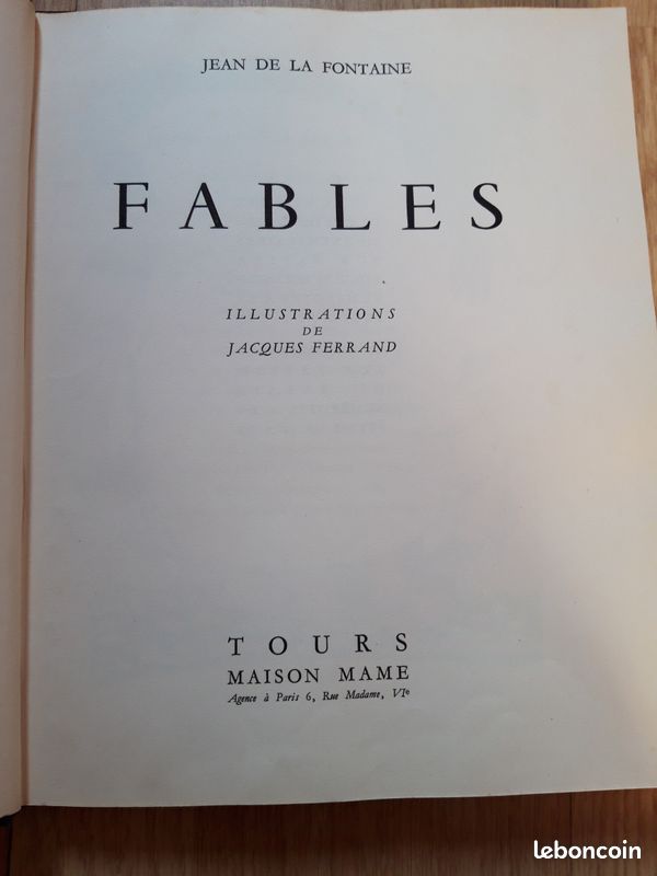 Livre Ancien les Fables de la Fontaine (image 2)