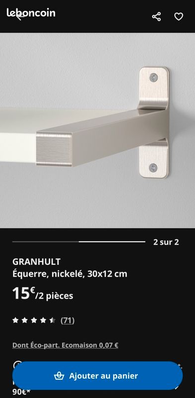 Tablette étagère murale berghsult/granhult ikea 80x30cm (image 4)